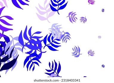 Light Blue, Red vector natural background with leaves. New colorful illustration in doodle style with leaves. New design for your business.