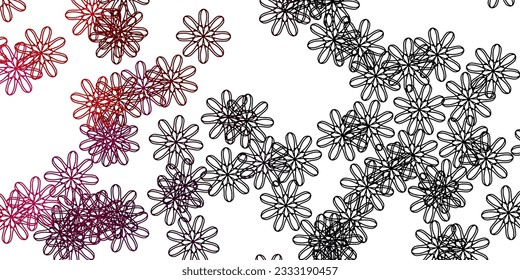 Light Blue, Red vector natural artwork with flowers. Colorful flowers in natural style on simple background. Pattern for women day promotion.