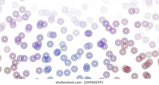 Light blue, red vector natural layout with flowers. Modern design with gradient Flowers on abstract background. Best design for your business.