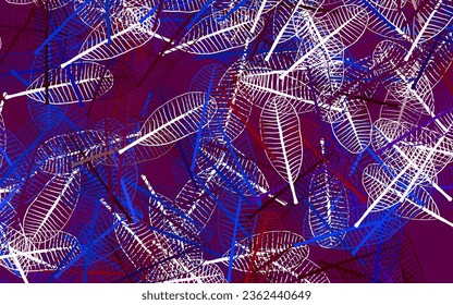 Light Blue, Red vector natural background with leaves. Colorful illustration in doodle style with leaves. Pattern for heads of websites, designs.