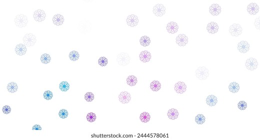 Light blue, red vector natural layout with flowers. Illustration with abstract colorful flowers with gradient. Pattern for website designs.