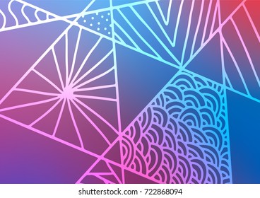 Light Blue, Red vector natural abstract background. Decorative shining illustration with doodles on abstract template. The textured pattern can be used for website.