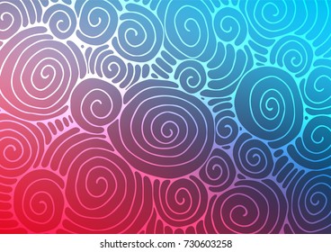 Light Blue, Red vector natural elegant pattern. Blurred decorative design in Indian style with Zen tangles. The doodle design can be used for your web site.
