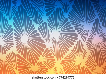 Light Blue, Red vector natural elegant template. Blurred decorative design in Indian style with Zen tangles. Hand painted design for web, wrapping, wallpaper.