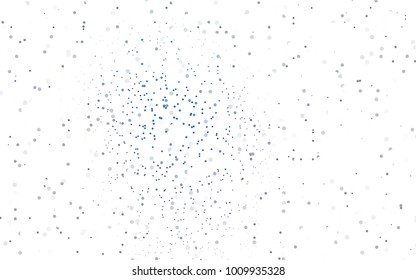 Light Blue, Red vector pattern with colored spheres. Geometric sample of repeating circles on white background in halftone style.