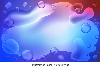 Light Blue, Red vector pattern with liquid shapes. Colorful illustration in abstract memphis style with gradient. New composition for your brand book.