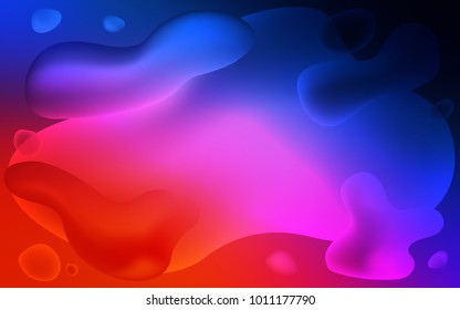 Light Blue, Red vector pattern with curved circles. Glitter abstract illustration with wry lines. The elegant pattern for brand book.