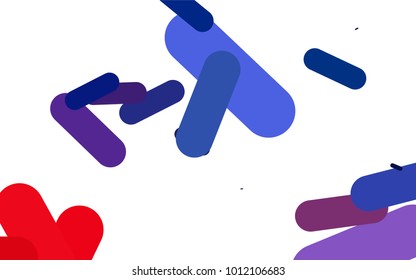 Light Blue, Red vector pattern with rounded lines. Modern geometrical abstract illustration with staves. The pattern can be used for websites.