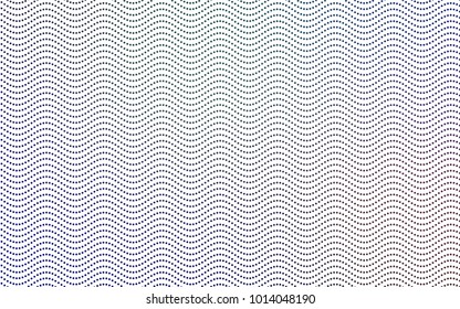 Light Blue, Red vector pattern with colored spheres. Geometric sample of repeating circles on white background in halftone style.