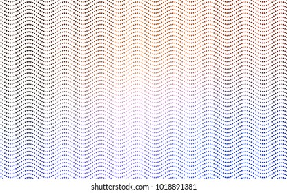 Light Blue, Red vector pattern with colored spheres. Geometric sample of repeating circles on white background in halftone style.