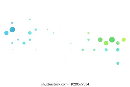 Light Blue, Red vector red pattern of geometric circles, shapes. Colorful mosaic banner. Geometric background with colored disks.