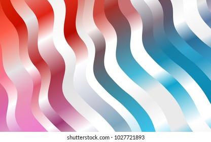 Light Blue, Red vector pattern with curved circles. Geometric illustration in marble style with gradient.  New composition for your brand book.