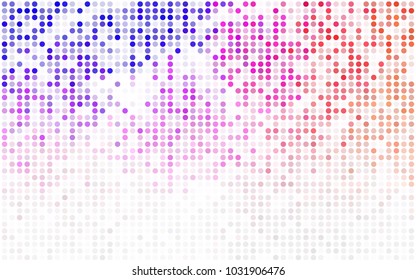 Light Blue, Red vector red pattern of geometric circles, shapes. Colorful mosaic banner. Geometric background with colored disks.