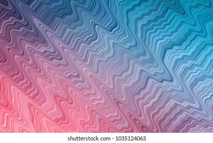 Light Blue, Red vector pattern with lines, ovals. Modern gradient abstract illustration with bandy lines. A completely new marble design for your business.