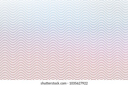 Light Blue, Red vector pattern with colored spheres. Geometric sample of repeating circles on white background in halftone style.