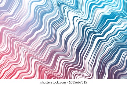 Light Blue, Red vector pattern with bent ribbons. Shining crooked illustration in marble style. The template for cell phone backgrounds.