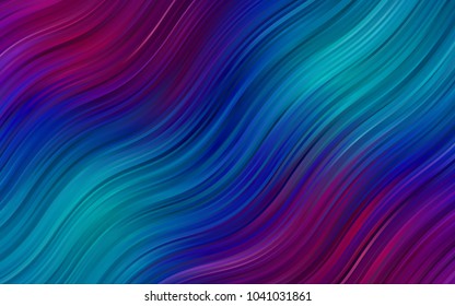 Light Blue, Red vector pattern with bent lines. Blurred geometric sample with gradient bubbles.  A completely new template for your business design.
