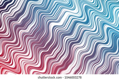 Light Blue, Red vector pattern with lamp shapes. Modern gradient abstract illustration with bandy lines. New composition for your brand book.
