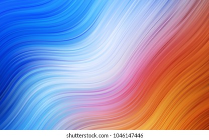 Light Blue, Red vector pattern with bent lines. A sample with blurred bubble shapes. A completely new template for your business design.