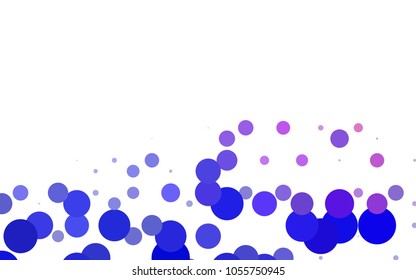 Light Blue, Red vector pattern with colored spheres. Geometric sample of repeating circles on white background in halftone style.