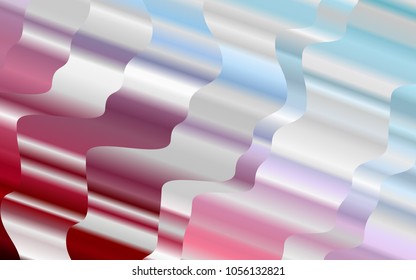 Light Blue, Red vector pattern with lines, ovals. A vague circumflex abstract illustration with gradient. Brand-new design for your ads, poster, banner.