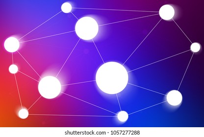 Light Blue, Red vector pattern with spheres, triangles. Illustration with set of colorful abstract circles and lines. New design for ad, poster, banner of your website.