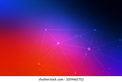 Light Blue, Red vector pattern with spheres, triangles. Decorative design in abstract style with triangle structure. Pattern can be used for ads, leaflets.