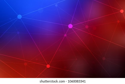 Light Blue, Red vector pattern with spheres, triangles. Modern abstract colorful illustration with spheres and lines. New design for ad, poster, banner of your website.