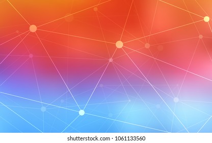 Light Blue, Red vector pattern with spheres, triangles. Decorative design in abstract style with triangle structure. Pattern can be used for ads, leaflets.