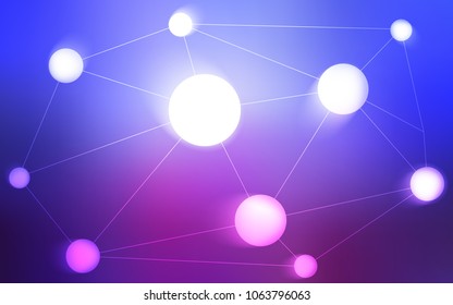 Light Blue, Red vector pattern with spheres, triangles. Design with connection of dots and lines on colorful background. Beautiful design for your business advert.