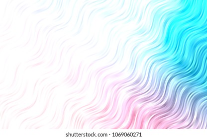 Light Blue, Red vector pattern with bent lines. A completely new color illustration in marble style. The best blurred design for your business.