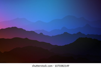 Light Blue, Red vector pattern with lamp shapes. Shining illustration, which consist of blurred lines, circles. Mountain style for your business design.