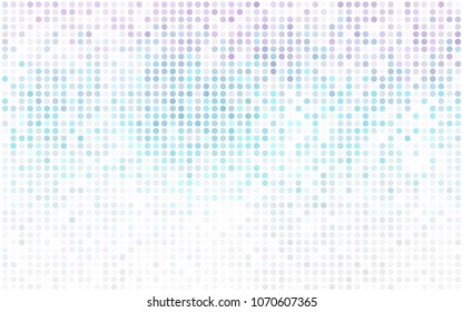 Light Blue, Red vector pattern with colored spheres. Geometric sample of repeating circles on white background in halftone style.