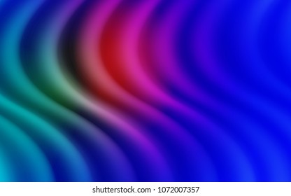 Light Blue, Red vector pattern with curved circles. Colorful illustration in abstract marble style with gradient. Textured wave pattern for backgrounds.
