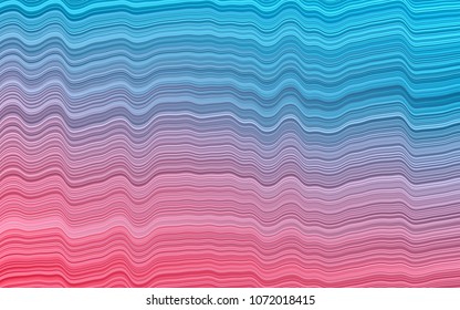 Light Blue, Red vector pattern with curved lines . Colorful abstract illustration with gradient lines. Brand-new design for your ads, poster, banner.