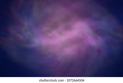 Light Blue, Red vector pattern with night sky stars. Space stars on blurred abstract background with gradient. Template for cosmic backgrounds.