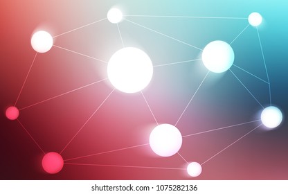 Light Blue, Red vector pattern with spheres, triangles. Abstract illustration with colorful discs and triangles. Pattern can be used as texture of wallpapers.