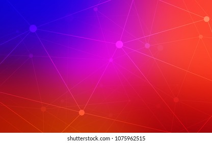 Light Blue, Red vector pattern with spheres, triangles. Illustration with set of colorful abstract circles and lines. Pattern can be used for futuristic ad, booklets.