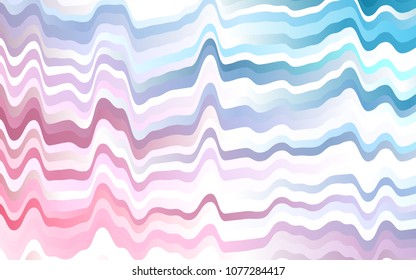 Light Blue, Red vector pattern with curved circles. Blurred geometric sample with gradient bubbles.  Marble style for your business design.