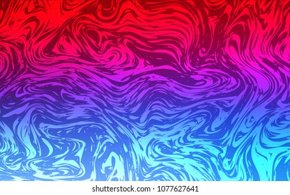 Light Blue, Red vector pattern with curved circles. Creative geometric illustration in marble style with gradient. Pattern for your business design.