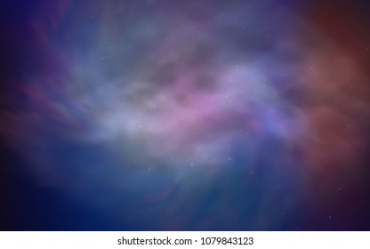 Light Blue, Red vector pattern with night sky stars. Blurred decorative design in simple style with galaxy stars. Pattern for astrology websites.