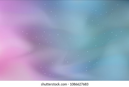 Light Blue, Red vector pattern with night sky stars. Glitter abstract illustration with colorful cosmic stars. Pattern for futuristic ad, booklets.