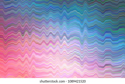 Light Blue, Red vector pattern with lines, ovals. Brand-new colored illustration in marble style with gradient. A completely new template for your business design.