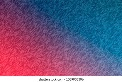Light Blue, Red vector pattern with lines, ovals. Modern gradient abstract illustration with bandy lines. A new texture for your  ad, booklets, leaflets.