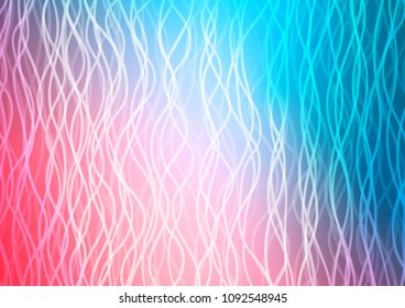 Light Blue, Red vector pattern with lines, ovals. Geometric illustration in marble style with gradient.  A completely new template for your business design.