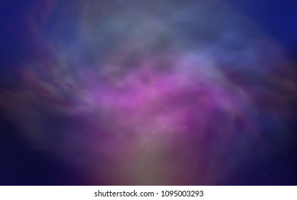 Light Blue, Red vector pattern with night sky stars. Blurred decorative design in simple style with galaxy stars. Pattern for astronomy websites.
