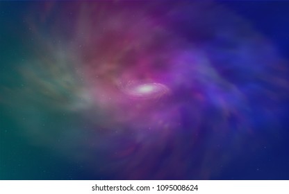 Light Blue, Red vector pattern with night sky stars. Blurred decorative design in simple style with galaxy stars. Pattern for futuristic ad, booklets.