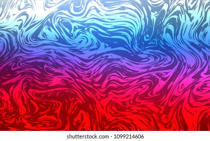 Light Blue, Red vector pattern with lava shapes. A vague circumflex abstract illustration with gradient. The elegant pattern for brand book.