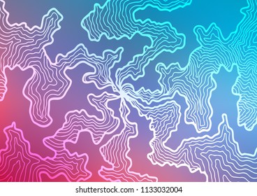 Light Blue, Red vector pattern with curved circles. An elegant bright illustration with gradient. The best blurred design for your business.
