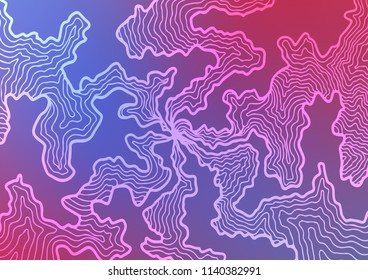 Light Blue, Red vector pattern with curved circles. A vague circumflex abstract illustration with gradient. Marble style for your business design.